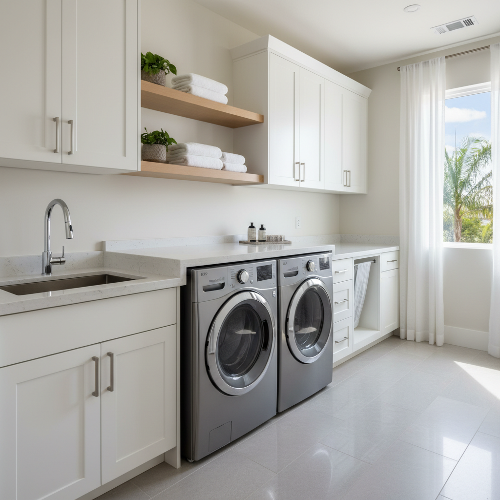 Premium laundry room with washer and dryer
